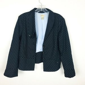 Elevenses Anthropologie Blazer Pin Stripe 12